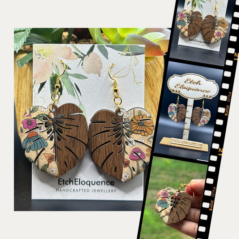 Statement Wooden Earrings - Handmade Art for Your Ears
